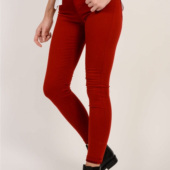 Ag Adriano Goldschmied Jeans Womens 25 The Legging Ankle Skinny Red - Picture 2 of 9